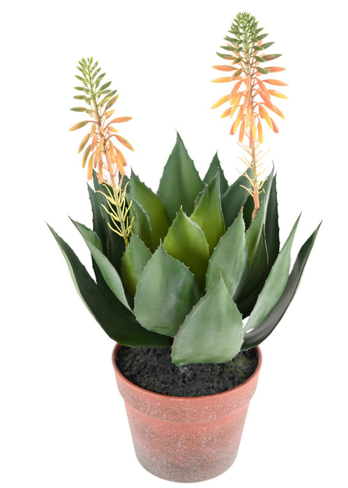 Agave Artificiale Da Fioritura In Vaso 50Cm Verde