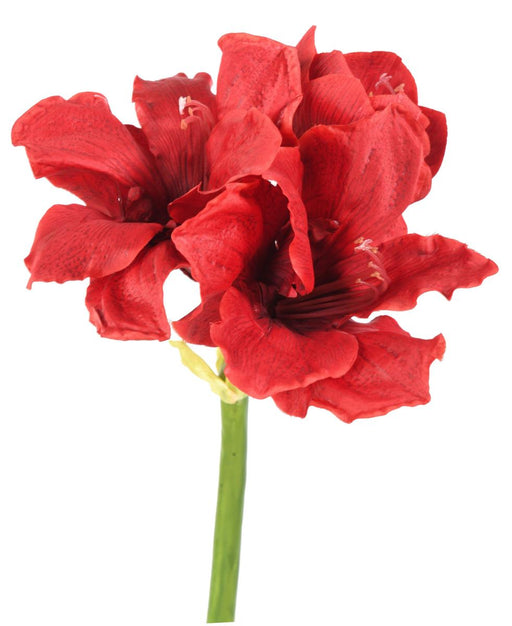 Amaryllis Artificiale Rosso 2 Fiori 1 Bocciolo 66 Cm