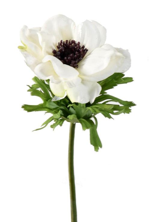 Anemone Artificiale Bianco H.35Cm Per Decorazione Interni