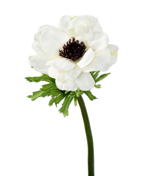 Anemone Artificiale Bianco H.35Cm Per Decorazione Interni