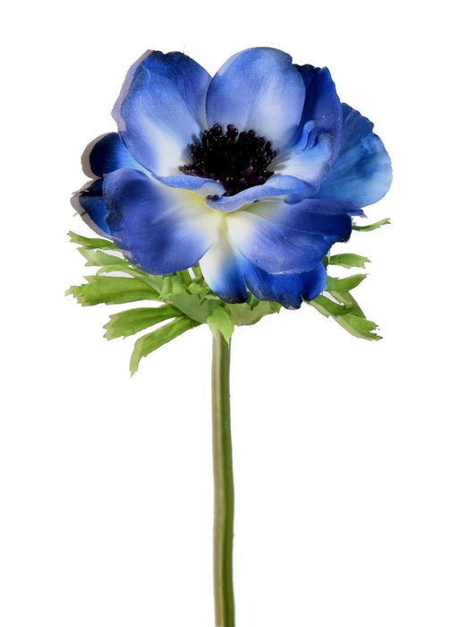 Anemone Artificiale Blu H.35Cm Per Decorazione Interni