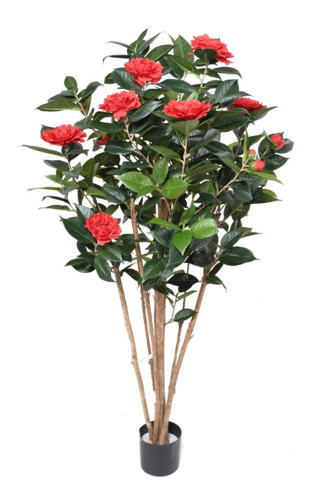 Albero Artificiale Di Camelia Japonica 130 Cm Rosso
