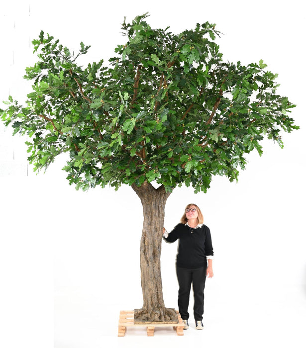 Quercia Artificiale 370Cm Con Piastra Decorativa