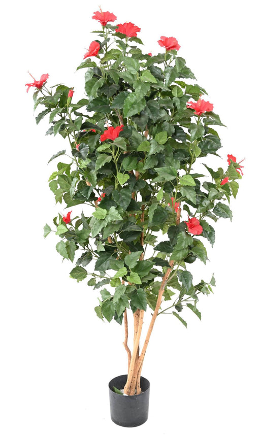 Albero Di Ibisco Artificiale Rosso 110 Cm