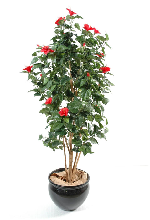 Albero Di Ibisco Artificiale Rosso 110 Cm