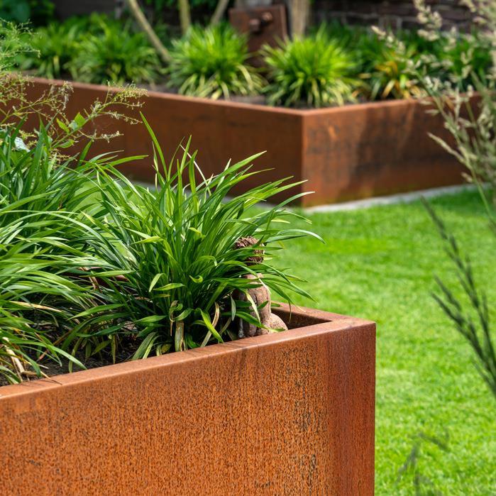 Fioriera Quadrata Alta Corten H.80X40Cm Ruggine