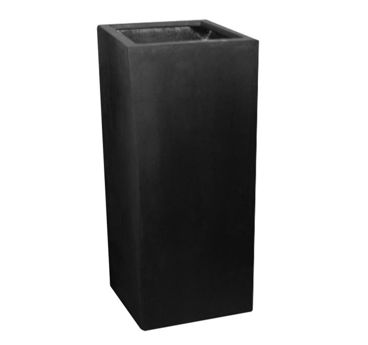 Fioriera Cubo Nero H.60Cm Fiberstone Per Giardino