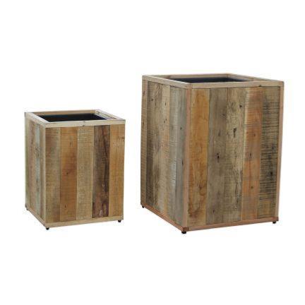 Fioriera Quadrata In Legno H.55 Cm Per Interni Ed Esterni