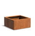 Pattumiera Quadrata In Acciaio Corten Aspetto Ruggine 80X60 Cm