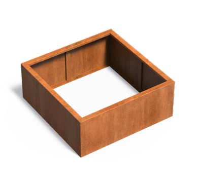 Vassoio Quadrato In Acciaio Corten Per Piante Da Giardino Terrazzo