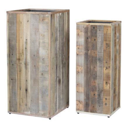 Vassoio Alto Quadrato In Legno Per Fiori Da Interno Ed Esterno