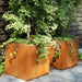 Vassoio Cubo In Acciaio Corten Effetto Arrugginito 40Cm