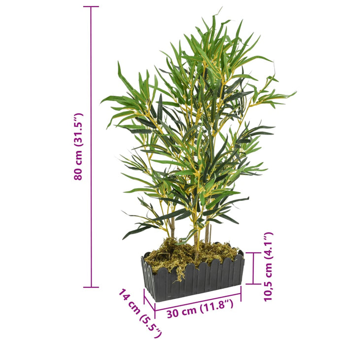 Bambù Artificiale 368 Foglie 80 Cm Verde