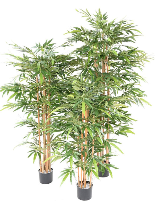 Bambù Artificiale 5 Canne 900 Foglie 145Cm Verde