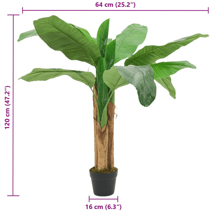 Banano Artificiale 9 Foglie 120 Cm Verde