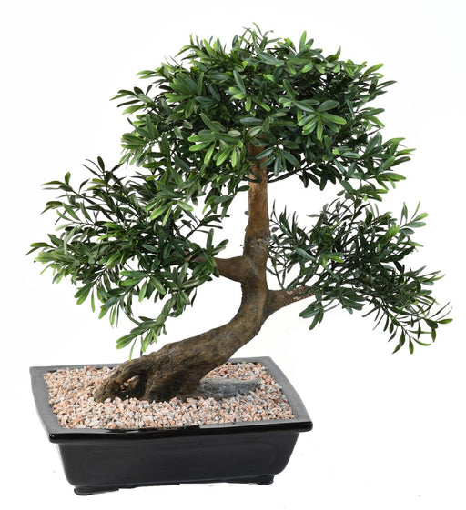 Bonsai Artificiale Salice Nero 50 Cm Con Vaso Decorativo