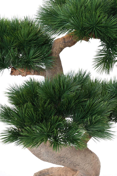 Pino Bonsai Artificiale Su Decorazione Platino H.92Cm