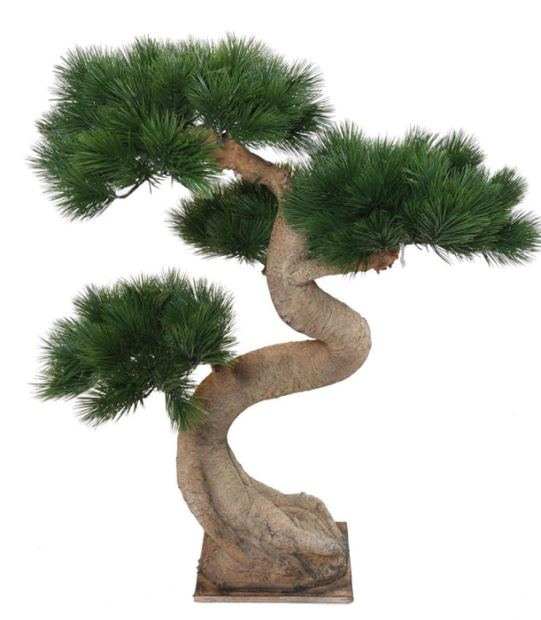 Pino Bonsai Artificiale Su Decorazione Platino H.92Cm
