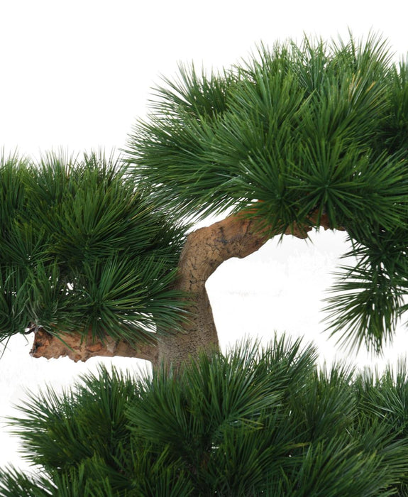 Pino Bonsai Artificiale Su Decorazione Platino H.92Cm