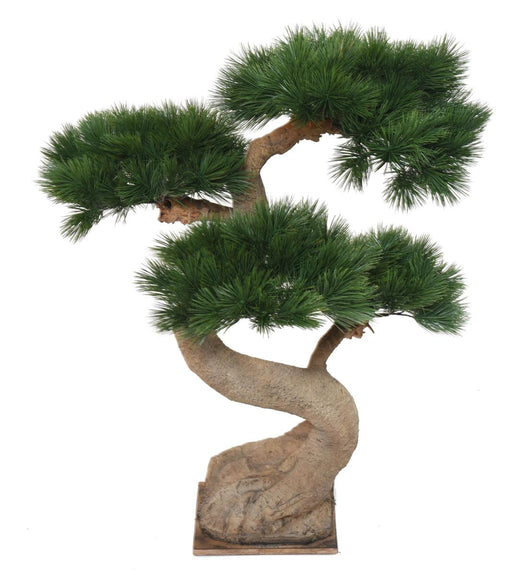 Pino Bonsai Artificiale Su Decorazione Platino H.92Cm