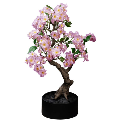 Bonsai Ciliegio Artificiale 50Cm Decorazione Rosa Crema