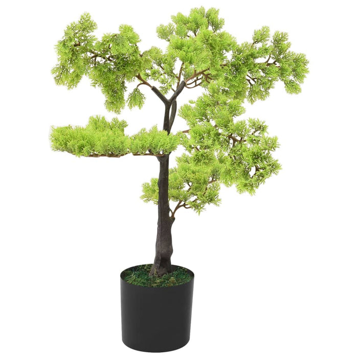 Bonsai Cipresso Artificiale Con Vaso 60 Cm Verde