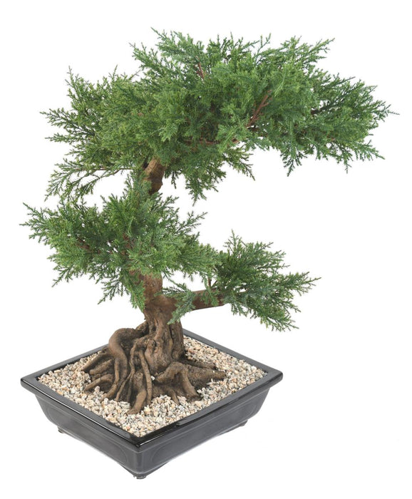 Bonsai Di Ginepro Artificiale 75 Cm In Ceramica