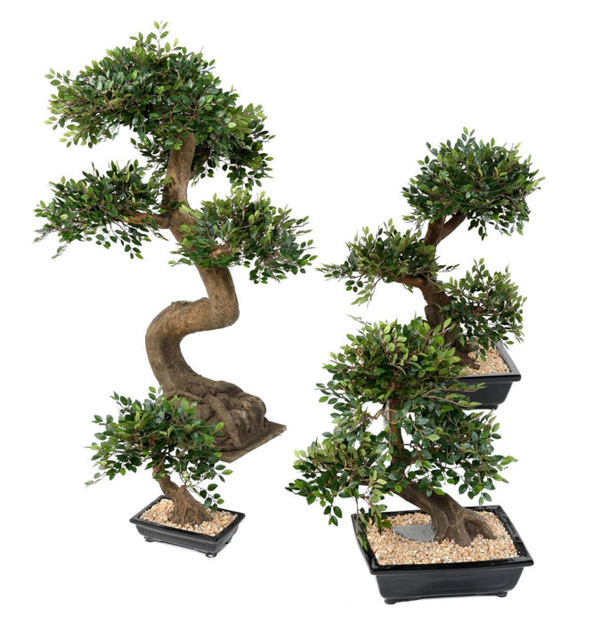 Bonsai Olmo Artificiale 70Cm Con Vaso In Ceramica