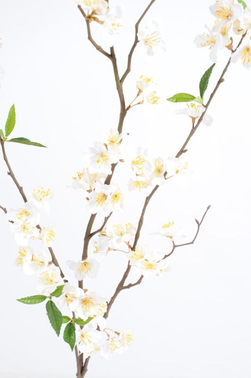 Ramo Di Ciliegio Bianco Artificiale 76 Fiori 115Cm