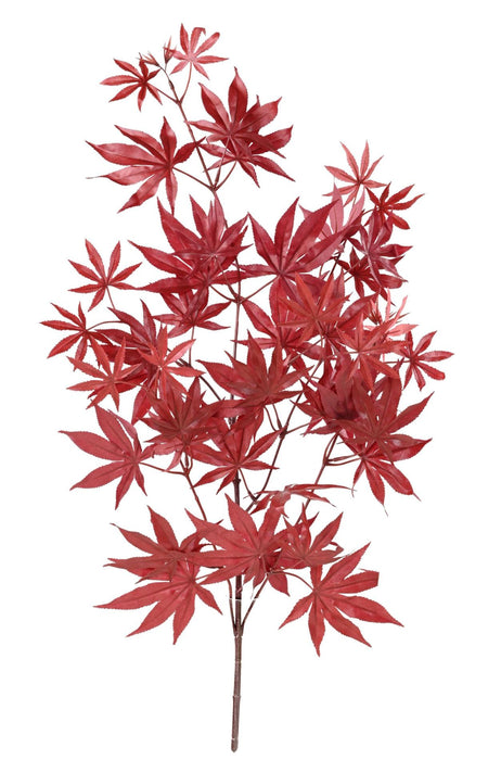 Ramo Di Aralia Artificiale Rosso 70 Cm Decorazione Per Interni