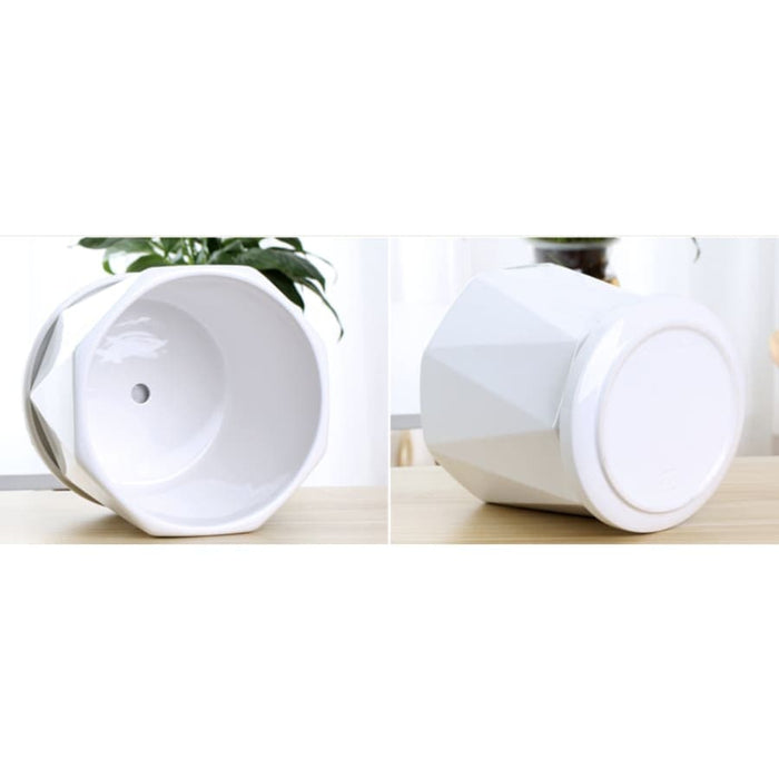 Vaso Per Piante In Ceramica Bianca Vicky