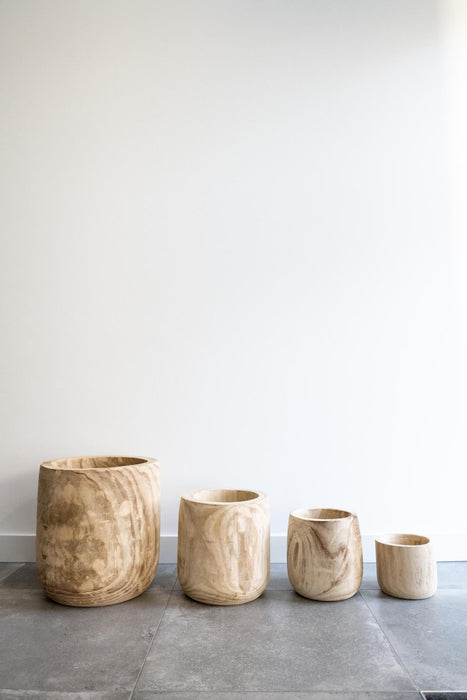 Vaso Per Piante In Legno - H42 Cm, Ø40 Cm