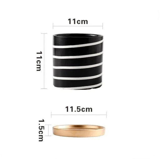 Vaso Per Piante Zibra In Bianco E Nero