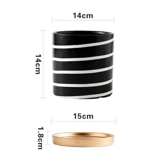 Vaso Per Piante Zibra In Bianco E Nero