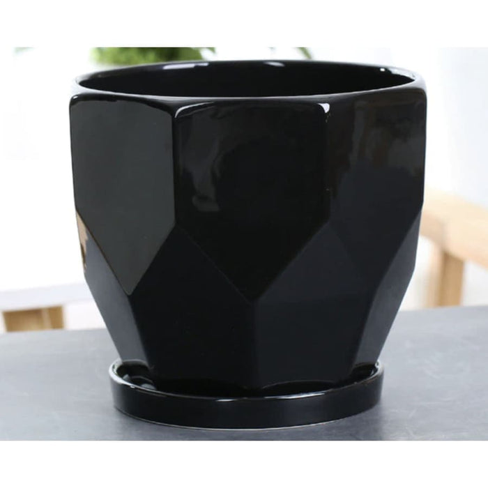 Supporto Per Vaso Per Piante In Ceramica Nera Curva