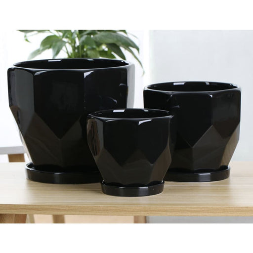 Supporto Per Vaso Per Piante In Ceramica Nera Curva
