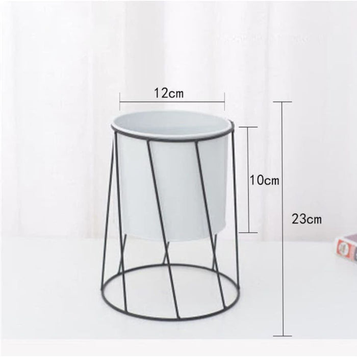 Fioriera Cache In Ceramica Geometrica Bianca