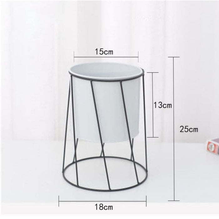 Fioriera Cache In Ceramica Geometrica Bianca