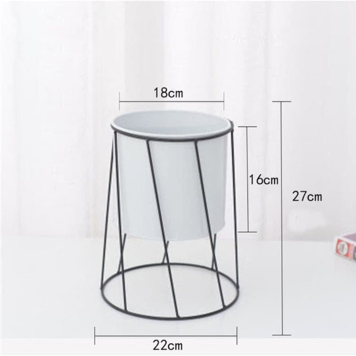 Fioriera Cache In Ceramica Geometrica Bianca