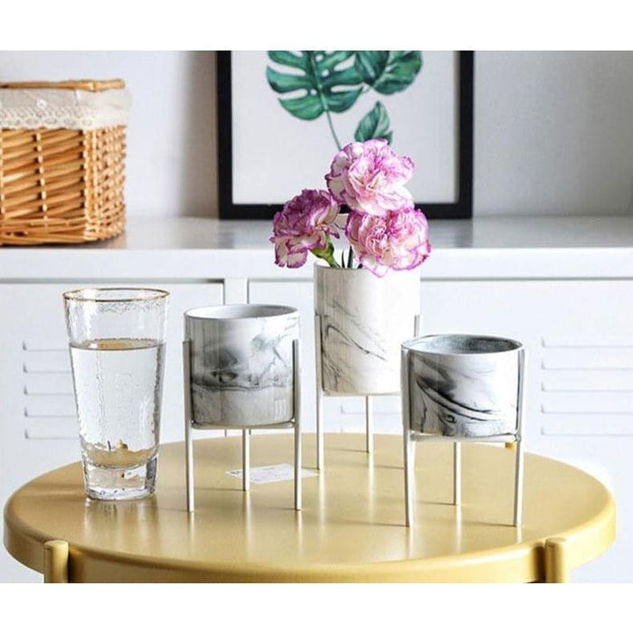 Vaso Per Piante In Ceramica Imitazione Marmo