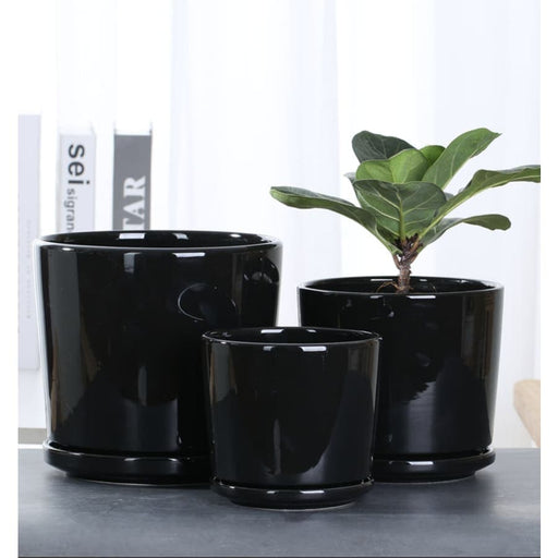 Classico Vaso Da Cache In Ceramica Nera