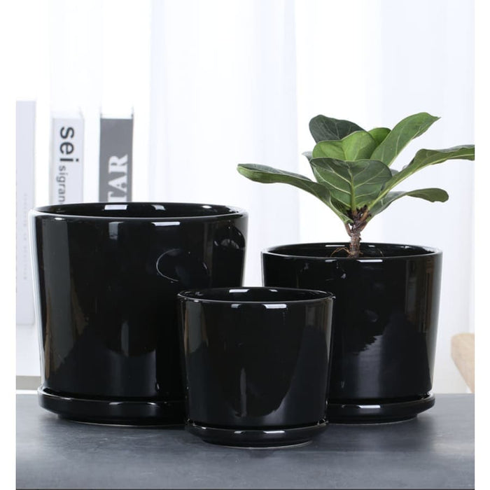 Classico Vaso Da Cache In Ceramica Nera