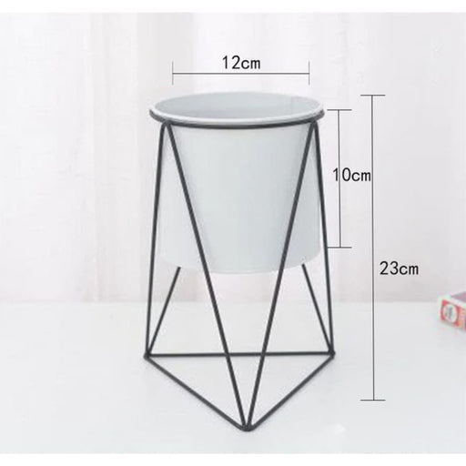 Coprivaso Per Piante In Ceramica Triangolare Bianco