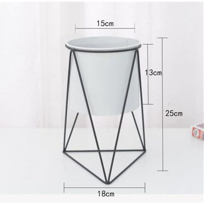 Coprivaso Per Piante In Ceramica Triangolare Bianco