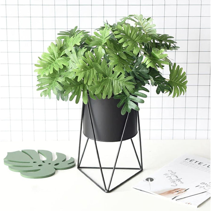 Coprivaso Per Piante In Ceramica Triangolare Nero