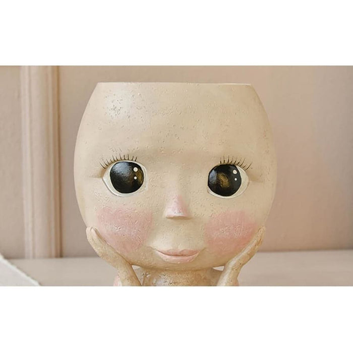 Vaso Per Piante Su Stand Donna Occhi Aperti