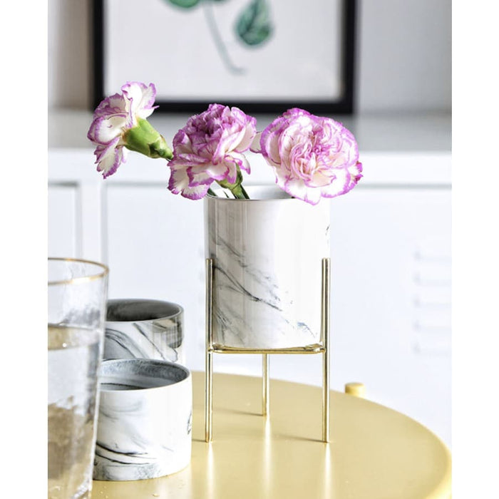 Vaso Per Piante Da Interno In Ceramica Imitazione Marmo