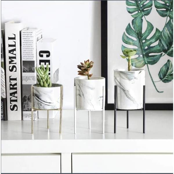 Vaso Per Piante Da Interno In Ceramica Imitazione Marmo