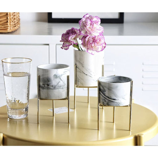 Vaso Per Piante Da Interno In Ceramica Imitazione Marmo