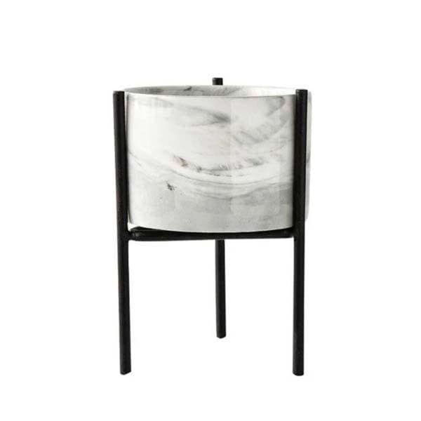 Coprivaso Per Piante In Ceramica Per Interni In Bianco E Nero